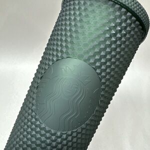 Tinted Matte Dark Green Bling Studded 24oz 2022 Starbucks Tumbler new
